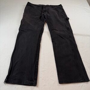Genuine Dickies Carpenter Pants Mens 44x30 Black Good Faded Workwear‎ Denim